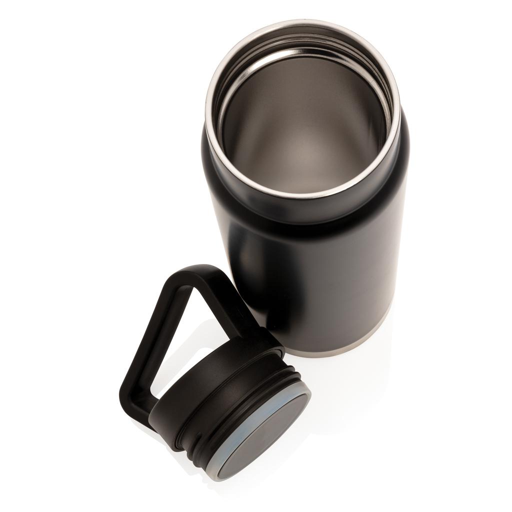 Sticlă termoizolantă etanșă on-the-go, cu mâner black