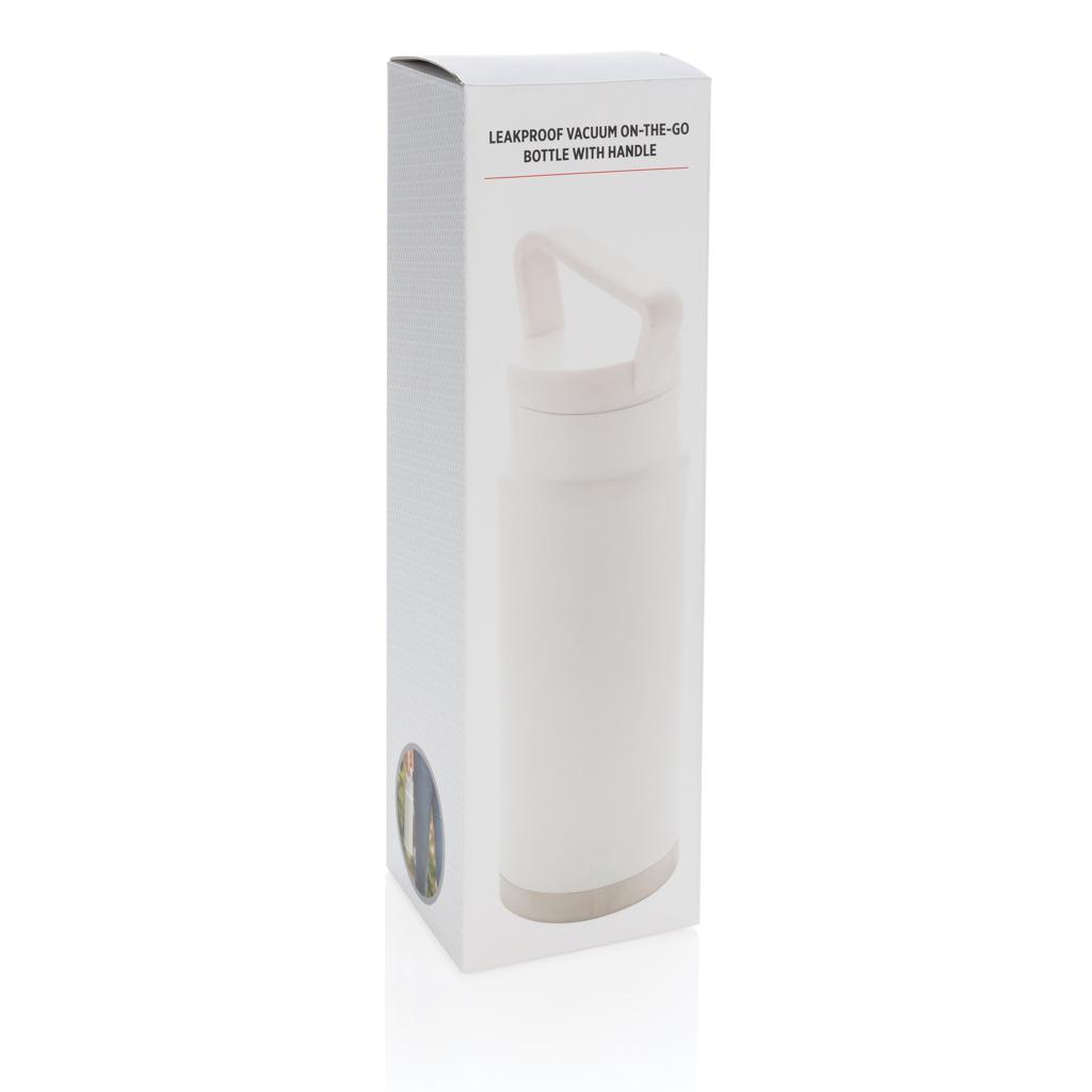 Sticlă termoizolantă etanșă on-the-go, cu mâner transparent