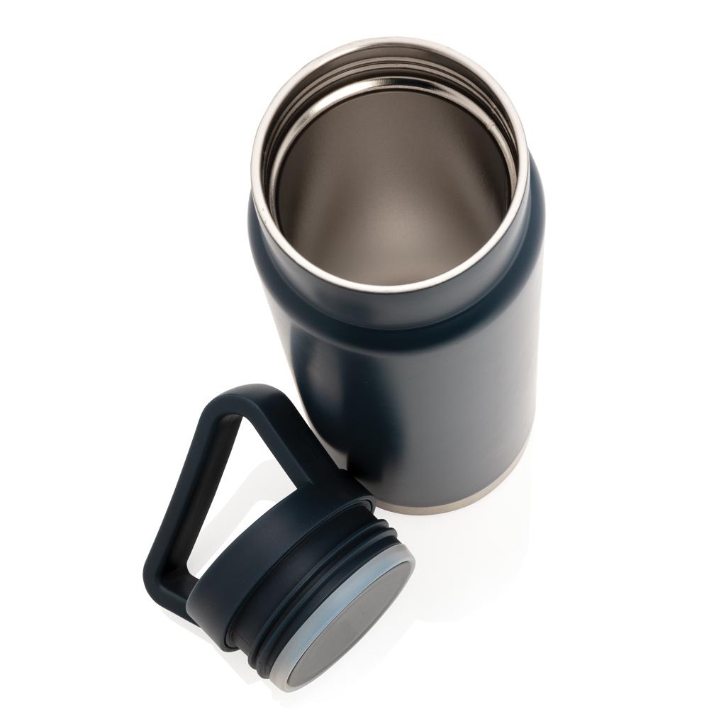 Sticlă termoizolantă etanșă on-the-go, cu mâner navy