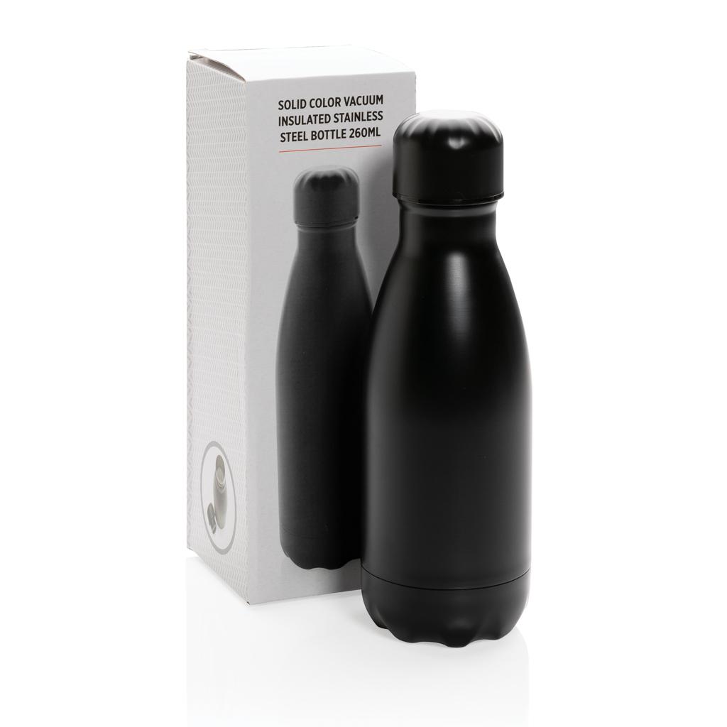 Sticlă termoizolantă din oțel inoxidabil, culoare solidă, 260ml black
