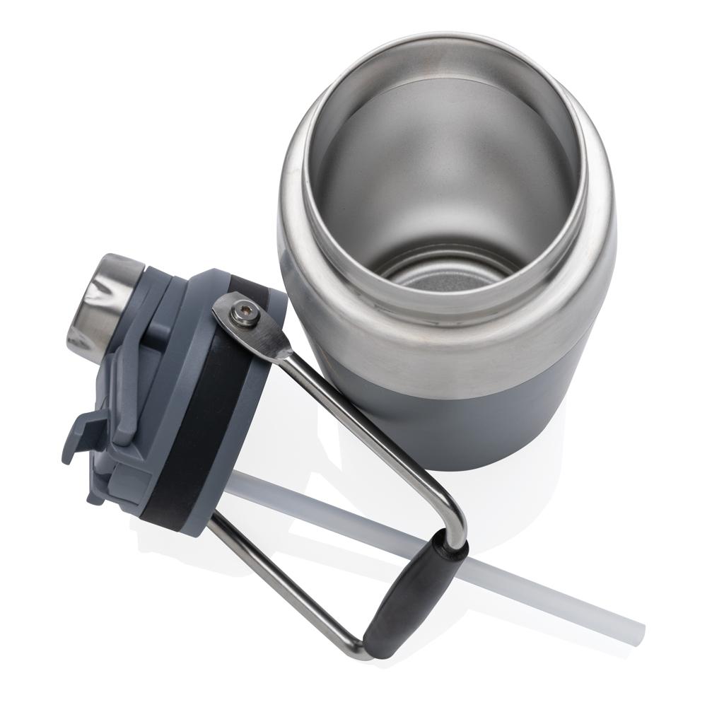 Sticlă termoizolantă din oțel inoxidabil cu capac cu funcție dublă 500ml grey