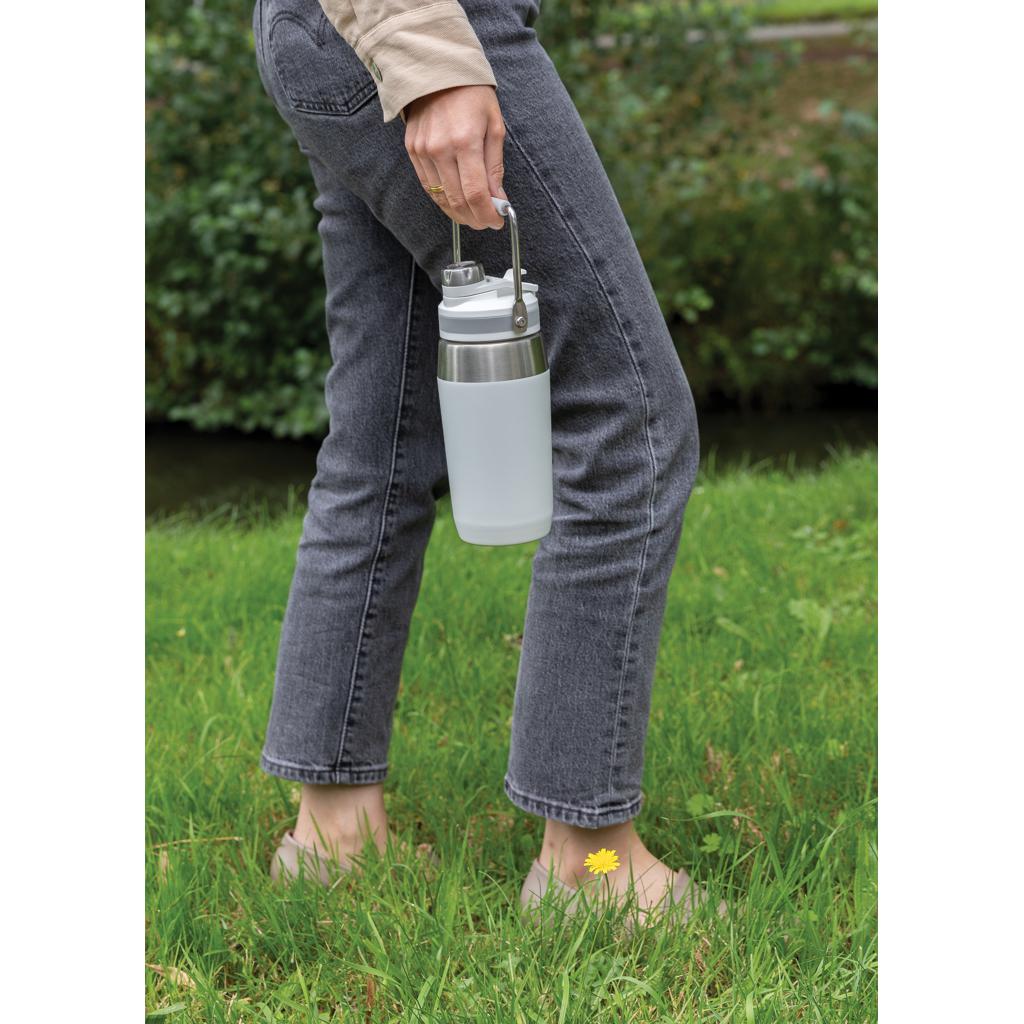 Sticlă termoizolantă din oțel inoxidabil cu capac cu funcție dublă 500ml transparent