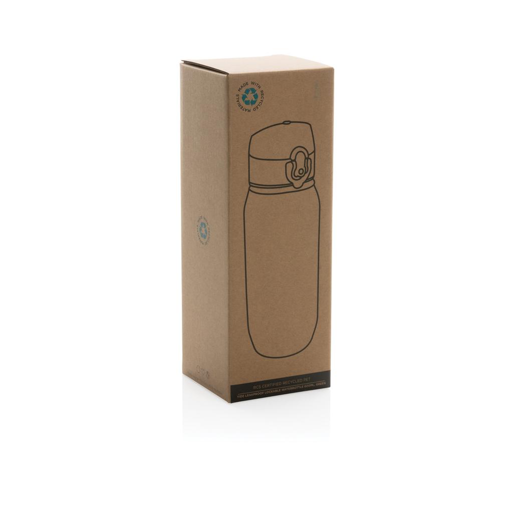 Sticlă de apă etanșă și blocabilă RCS din PET reciclat, 600ml Yide green