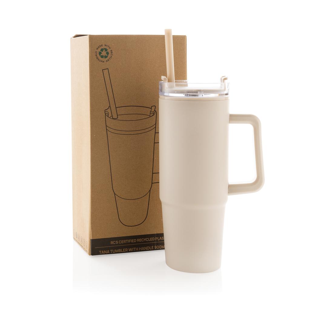 Pahar din plastic RCS cu mâner, 900ml Tana  off white
