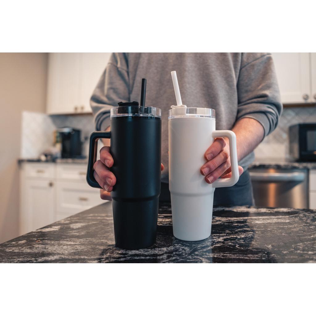 Pahar din plastic RCS cu mâner, 900ml Tana  black