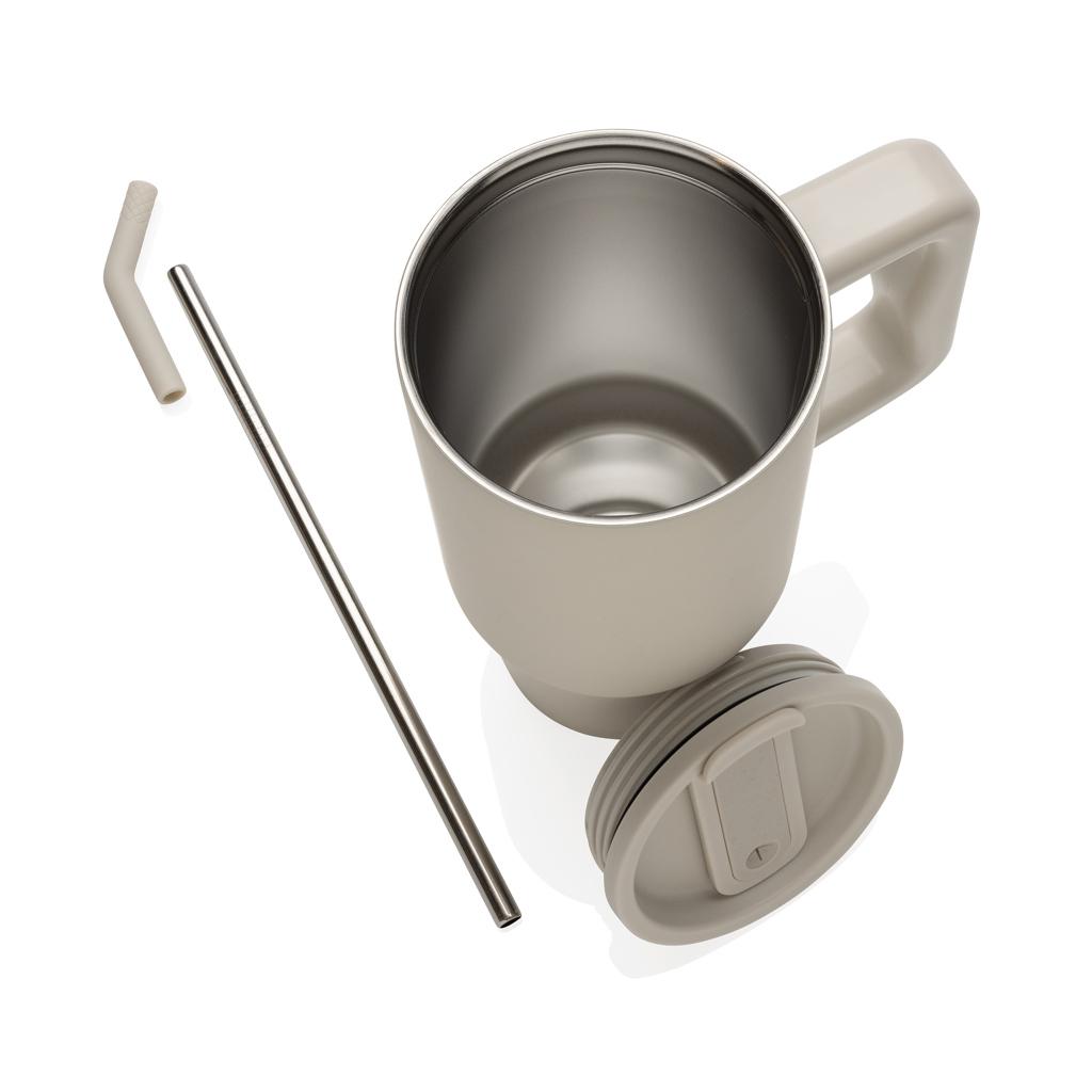 Pahar deluxe din oțel inoxidabil reciclat RCS, 900ml Embrace off white