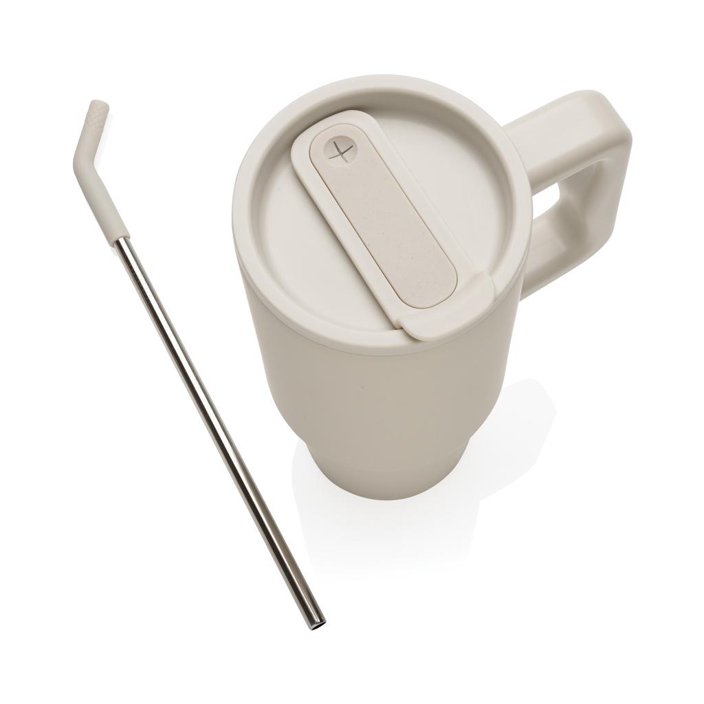 Pahar deluxe din oțel inoxidabil reciclat RCS, 900ml Embrace off white