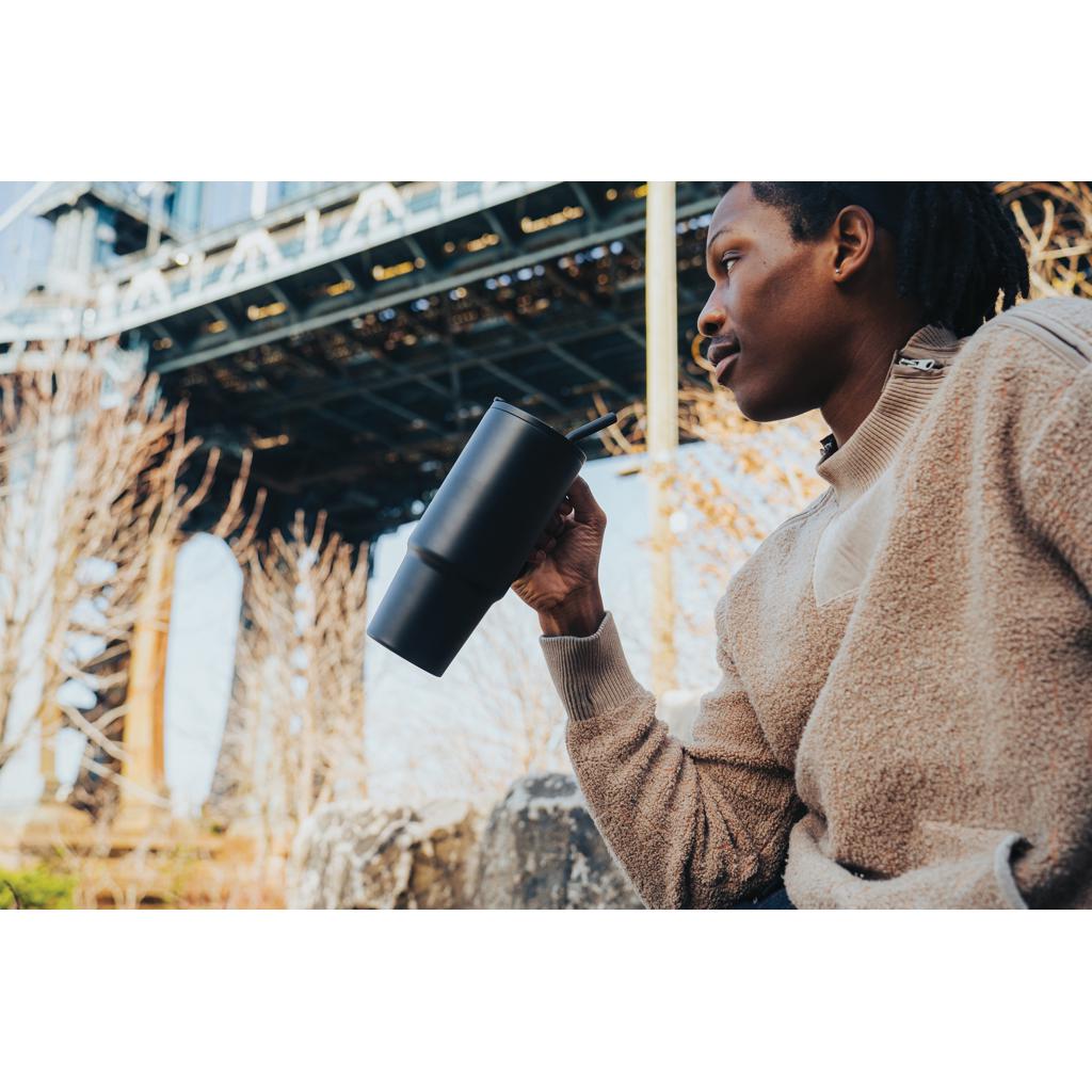 Pahar deluxe din oțel inoxidabil reciclat RCS, 900ml Embrace black