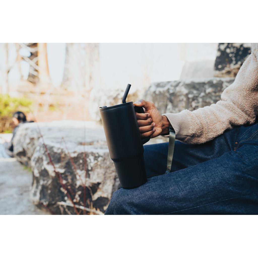 Pahar deluxe din oțel inoxidabil reciclat RCS, 900ml Embrace black