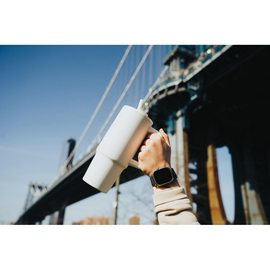 Pahar deluxe din oțel inoxidabil reciclat RCS, 900ml Embrace transparent