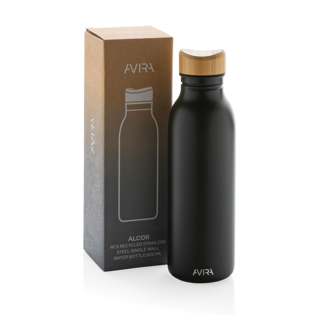 Sticlă de apă  Re-steel RCS cu pereți simpli, 600ml Avira Alcor black