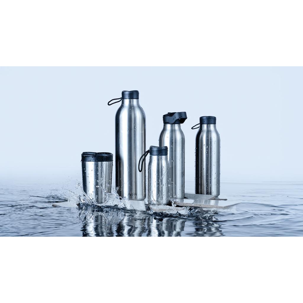 Sticlă de apă Re-steel  RCS cu capac fliptop, 500ml Avira Ara silver