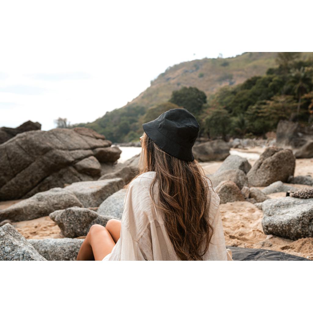 Pălărie tip bucket din pânză reciclabilă de 285 gsm, mărime universală, necolorată Impact Aware™ black