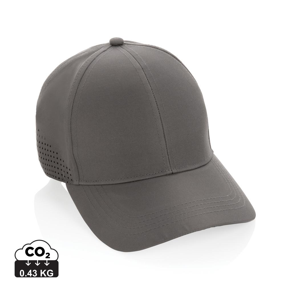 Șapcă sport din RPET, cu 6 panouri Impact AWARE™ grey
