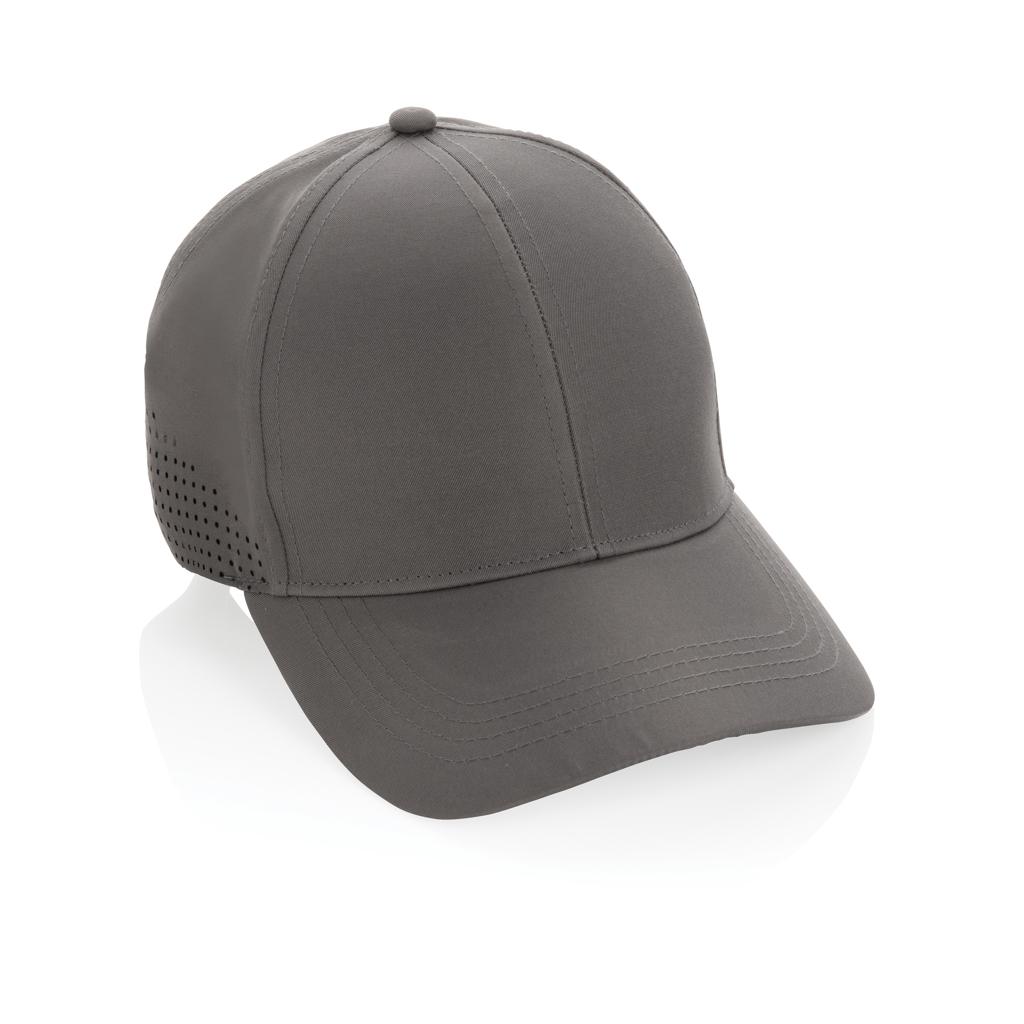 Șapcă sport din RPET, cu 6 panouri Impact AWARE™ grey