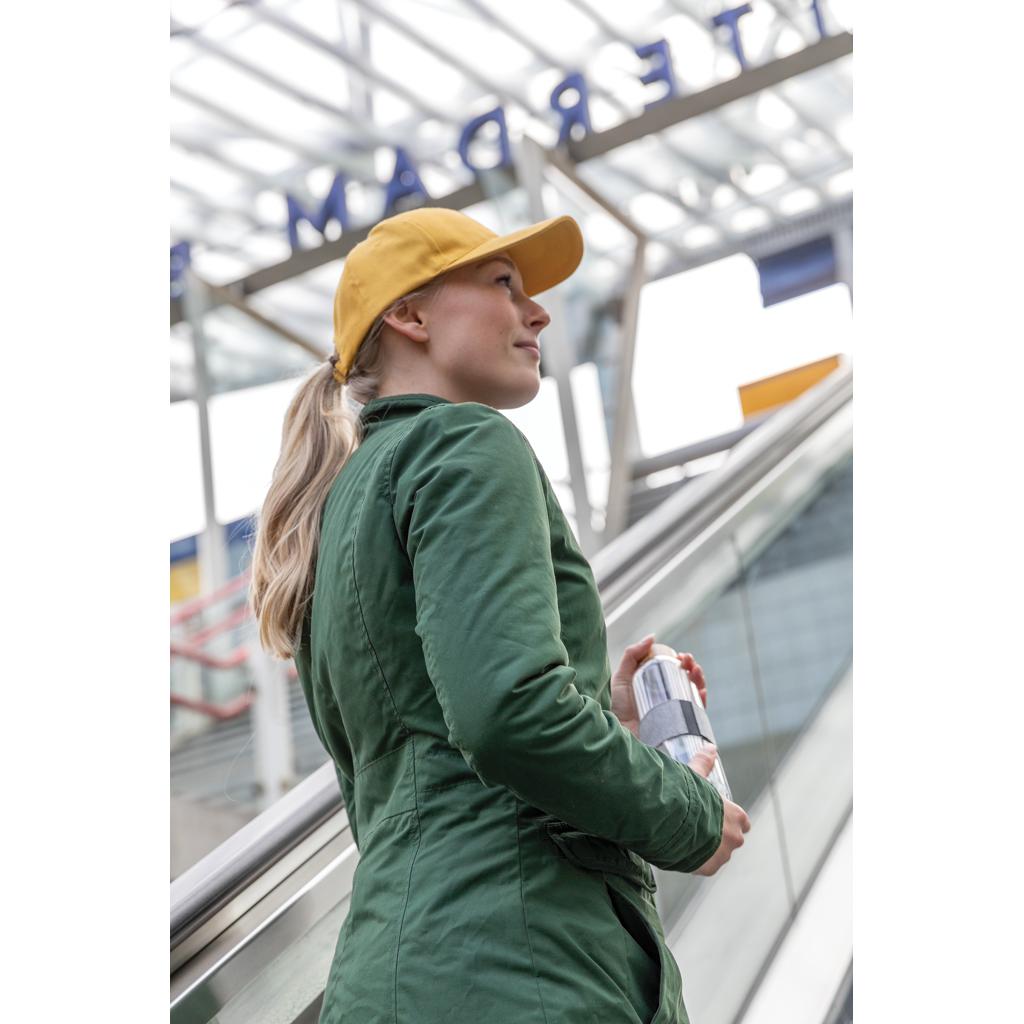 Șapcă cu 6 panouri din bumbac reciclat de 280gr, cu tracer AWARE™Impact yellow