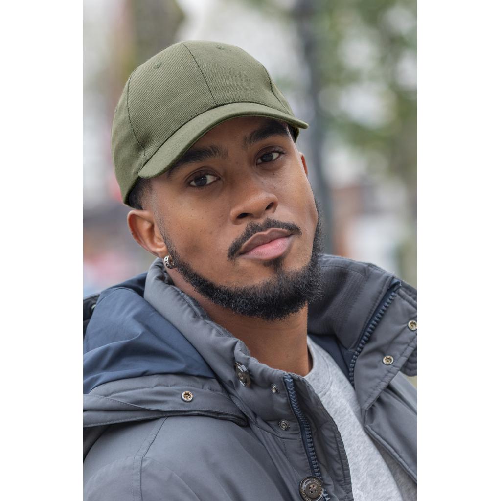 Șapcă cu 6 panouri din bumbac reciclat de 280gr, cu tracer AWARE™Impact green