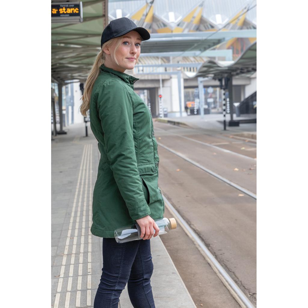 Șapcă cu 6 panouri din bumbac reciclat de 280gr, cu tracer AWARE™Impact black