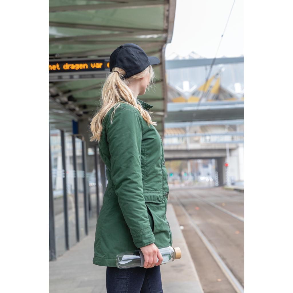 Șapcă cu 6 panouri din bumbac reciclat de 280gr, cu tracer AWARE™Impact black