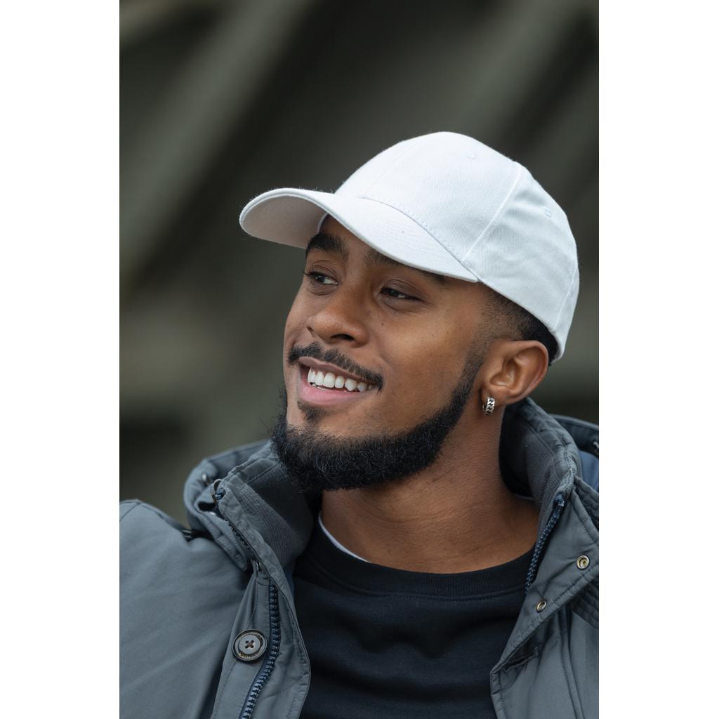 Șapcă cu 6 panouri din bumbac reciclat de 280gr, cu tracer AWARE™Impact transparent