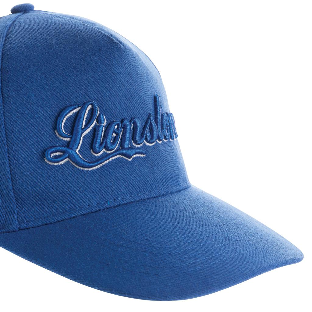 Șapcă cu 5 panouri din bumbac reciclat de 280gr, cu tracer AWARE™Impact blue