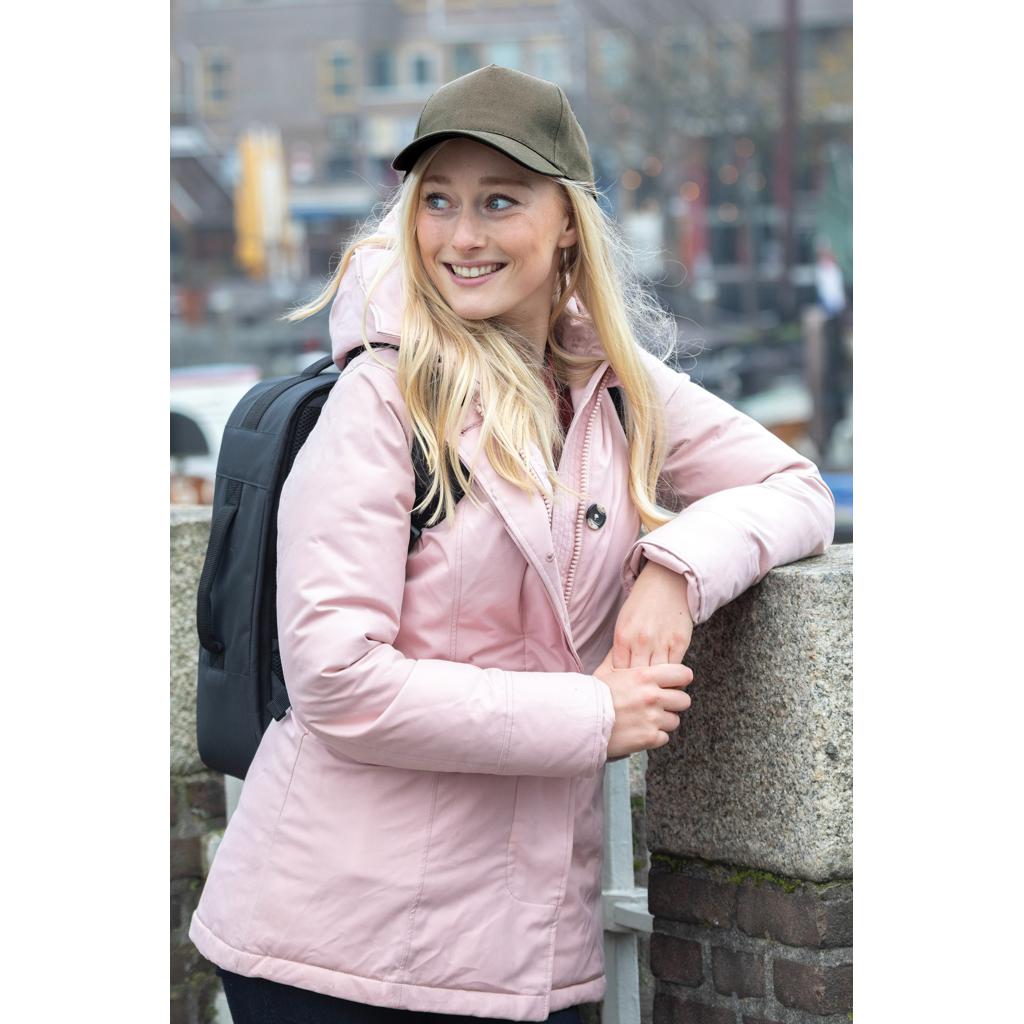 Șapcă cu 5 panouri din bumbac reciclat de 280gr, cu tracer AWARE™Impact green