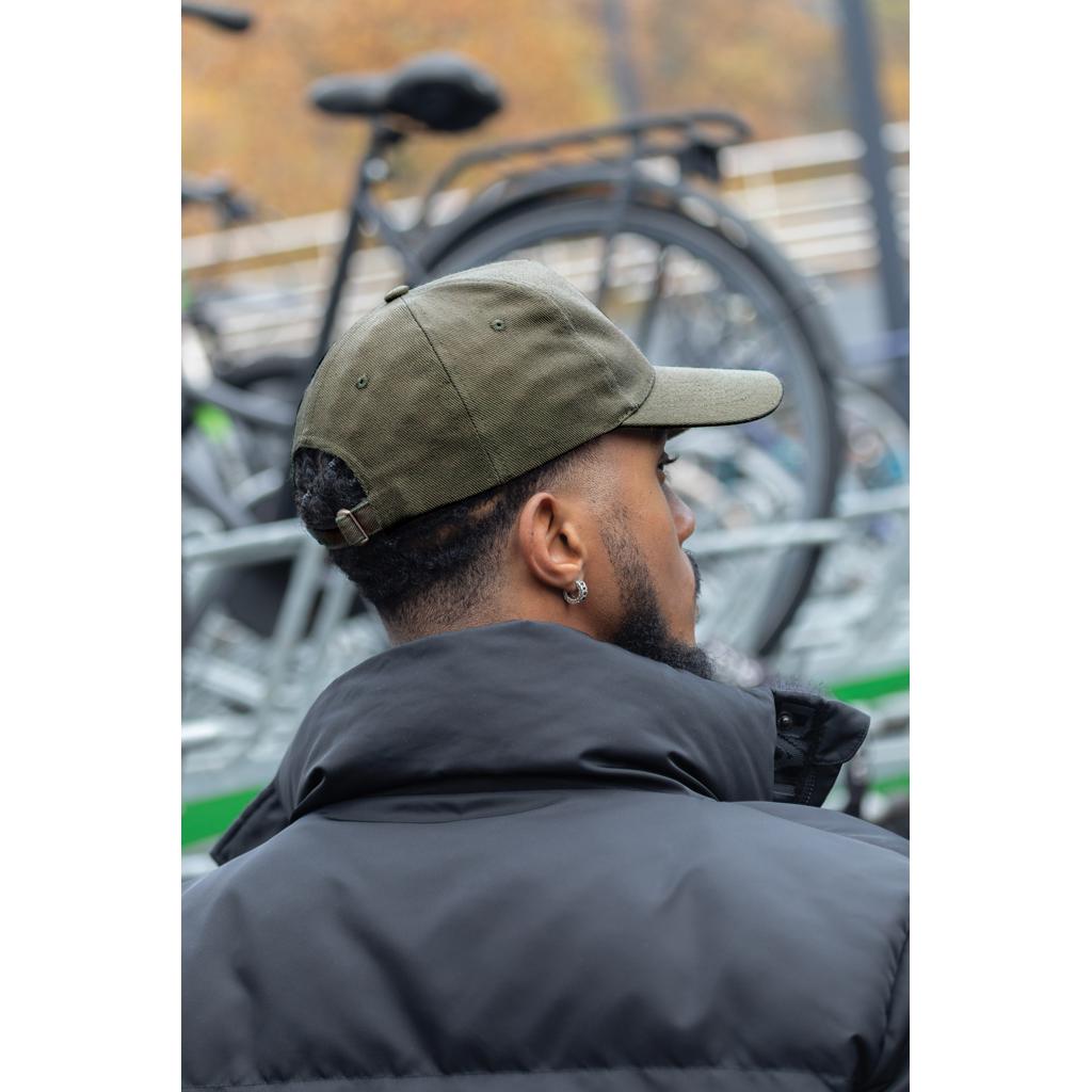 Șapcă cu 5 panouri din bumbac reciclat de 280gr, cu tracer AWARE™Impact green
