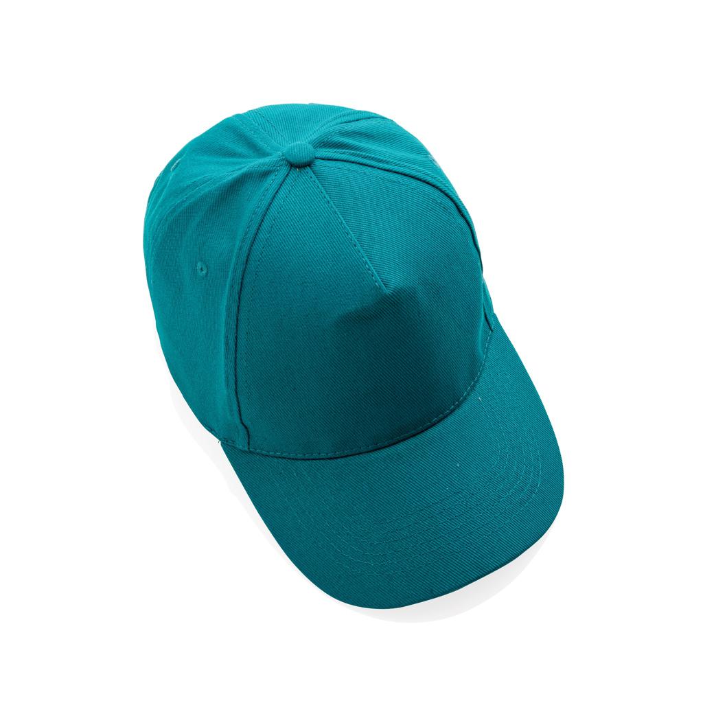 Șapcă cu 5 panouri din bumbac reciclat de 280gr, cu tracer AWARE™Impact verdigris