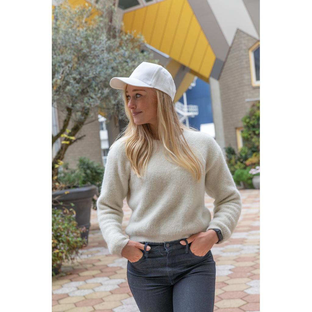 Șapcă cu 5 panouri din bumbac reciclat de 280gr, cu tracer AWARE™Impact transparent