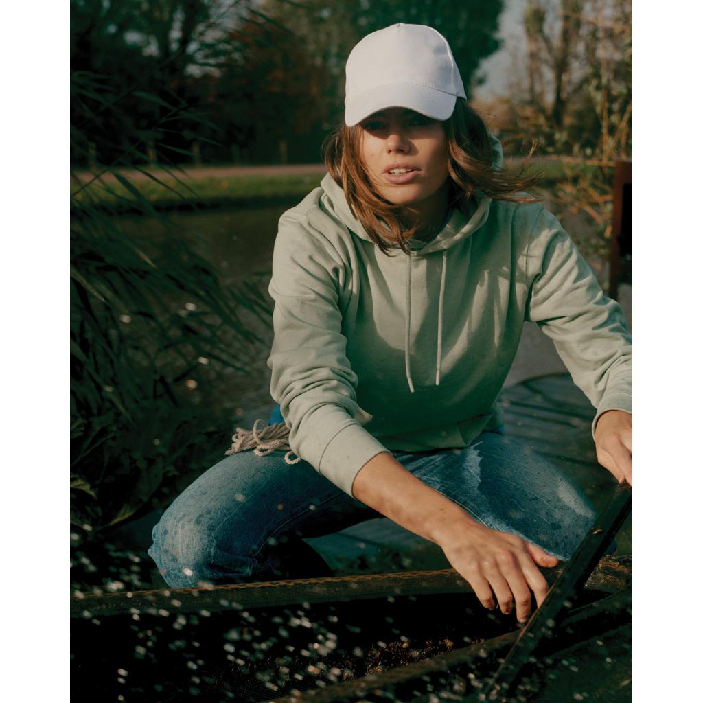 Șapcă cu 5 panouri din bumbac reciclat de 280gr, cu tracer AWARE™Impact transparent