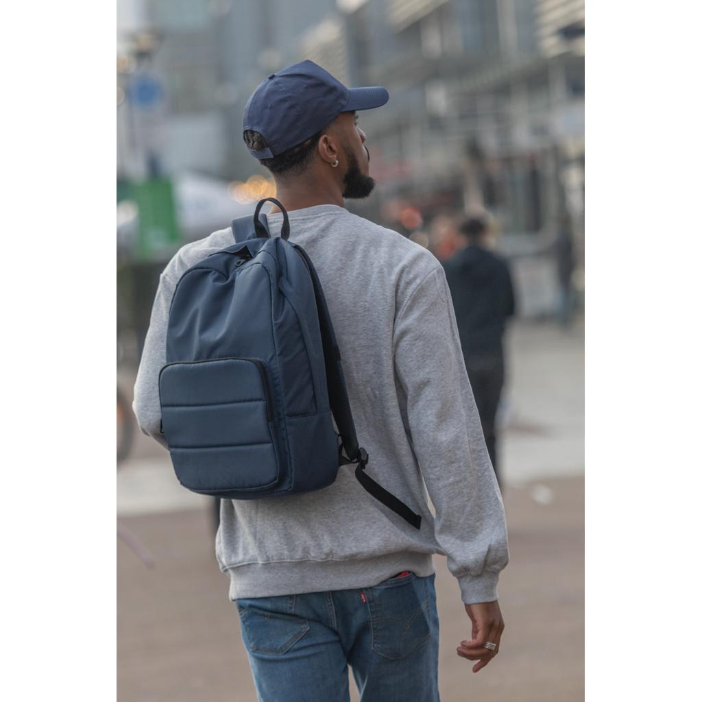 Șapcă cu 5 panouri din bumbac reciclat de 190gr, cu tracer AWARE™ Impact navy