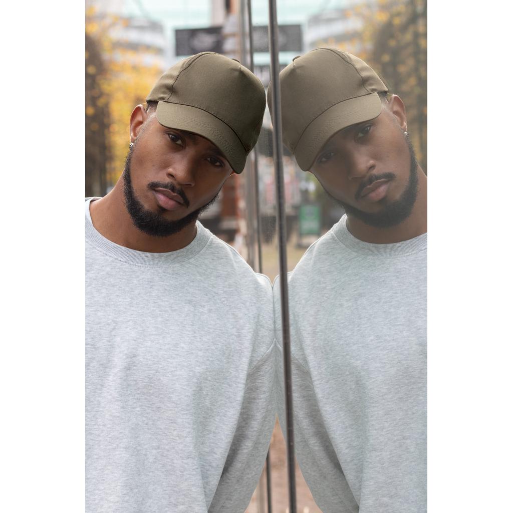 Șapcă cu 5 panouri din bumbac reciclat de 190gr, cu tracer AWARE™ Impact green