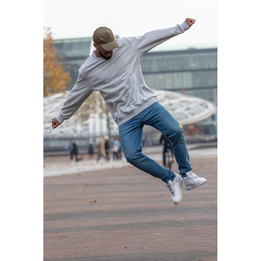 Șapcă cu 5 panouri din bumbac reciclat de 190gr, cu tracer AWARE™ Impact green