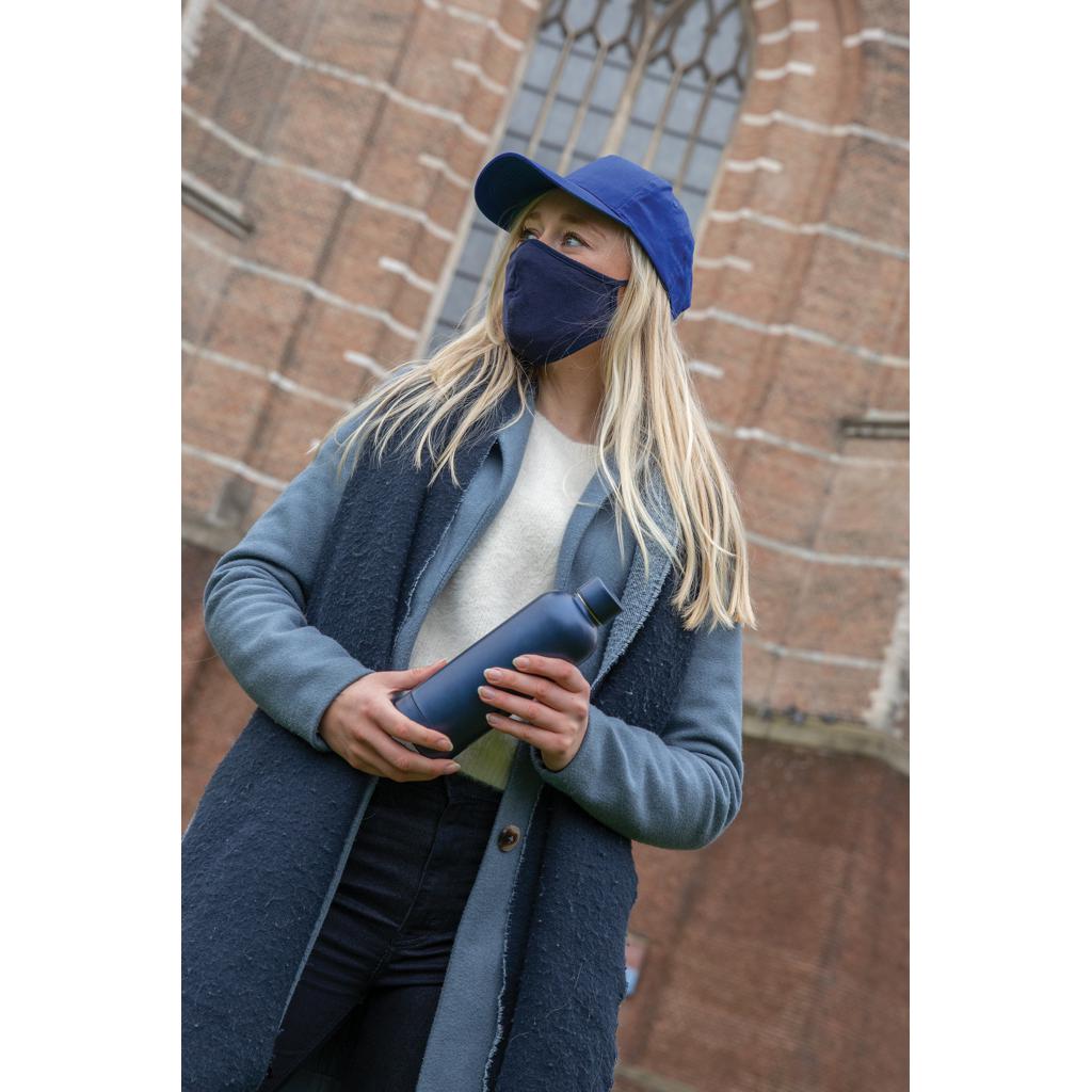 Șapcă cu 5 panouri din bumbac reciclat de 190gr, cu tracer AWARE™ Impact blue