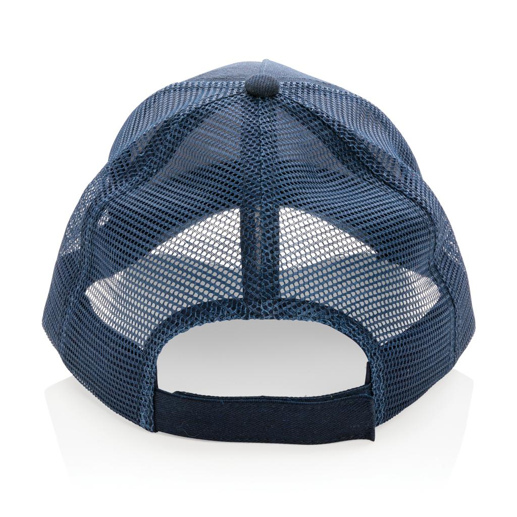Șapcă trucker din bumbac reciclat periat cu 5 panouri, 190gr Impact AWARE™ navy