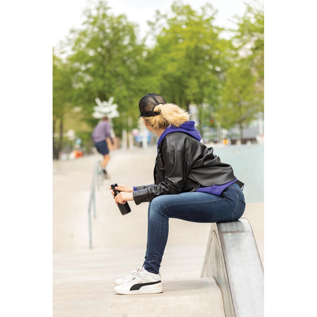 Șapcă trucker din bumbac reciclat periat cu 5 panouri, 190gr Impact AWARE™ black