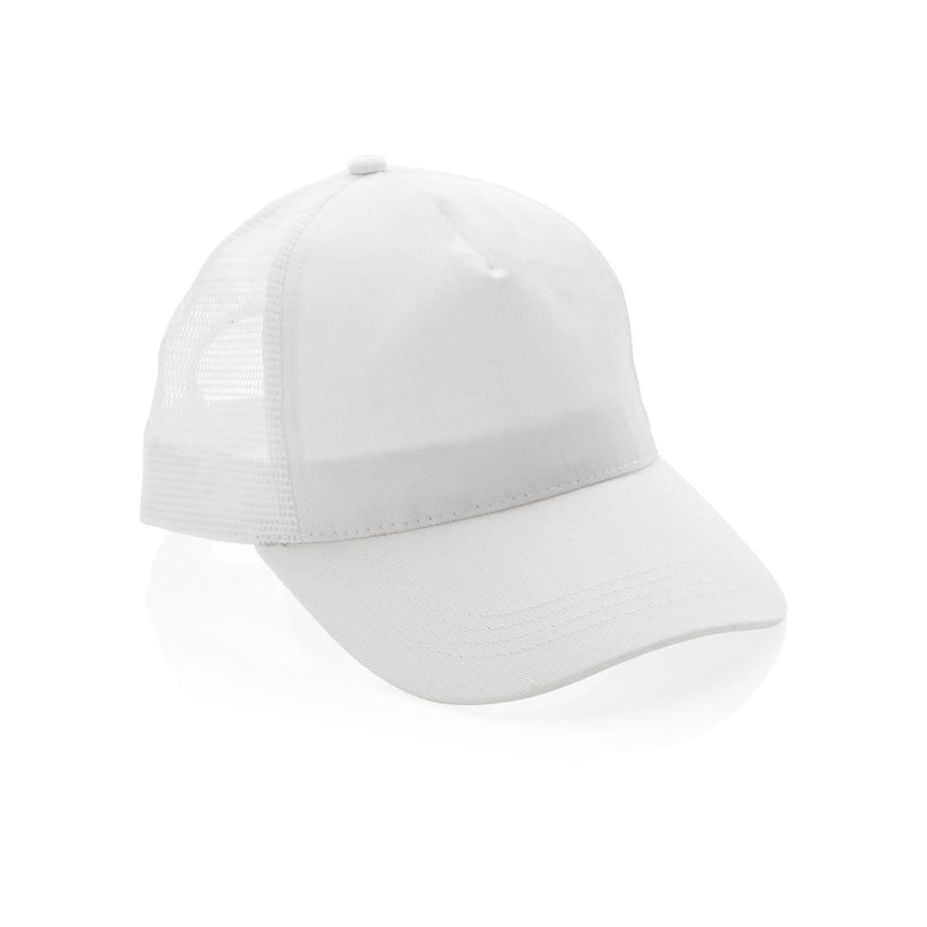 Șapcă trucker din bumbac reciclat periat cu 5 panouri, 190gr Impact AWARE™ transparent