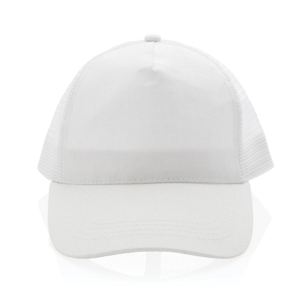 Șapcă trucker din bumbac reciclat periat cu 5 panouri, 190gr Impact AWARE™ transparent