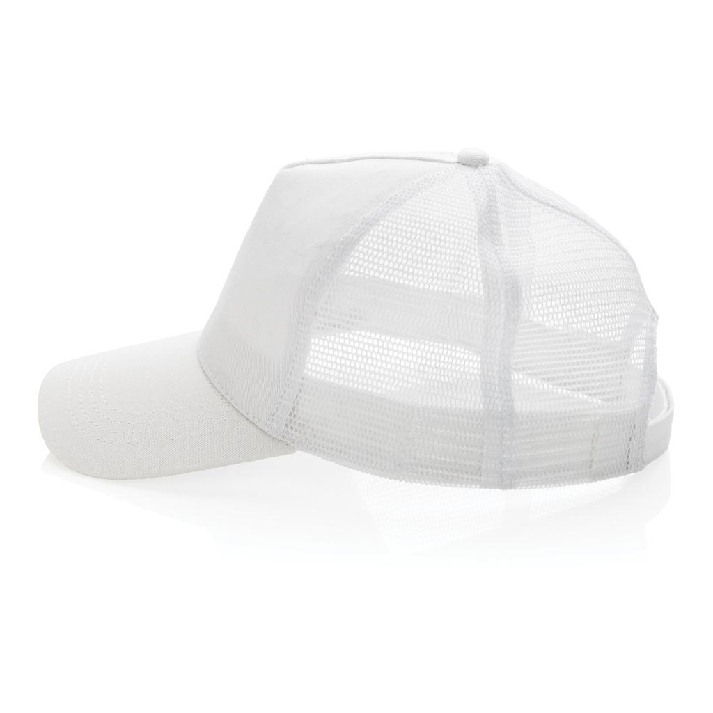 Șapcă trucker din bumbac reciclat periat cu 5 panouri, 190gr Impact AWARE™ transparent