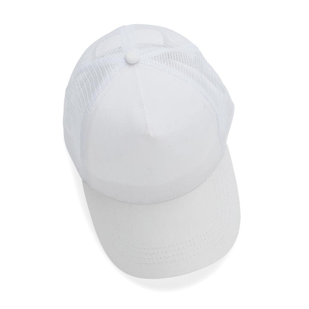 Șapcă trucker din bumbac reciclat periat cu 5 panouri, 190gr Impact AWARE™ transparent
