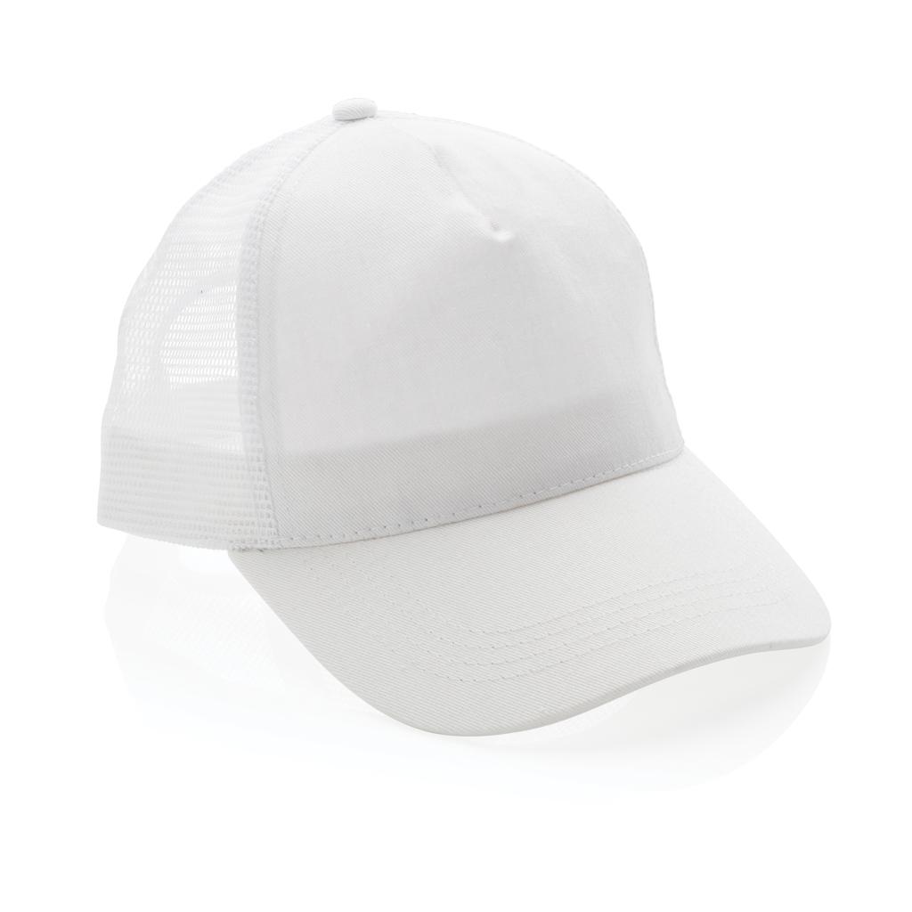 Șapcă trucker din bumbac reciclat periat cu 5 panouri, 190gr Impact AWARE™ transparent