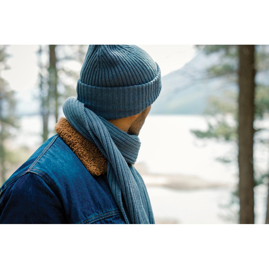 Eșarfă tricotată din Polylana®, 180 x 25cm Impact AWARE™  blue
