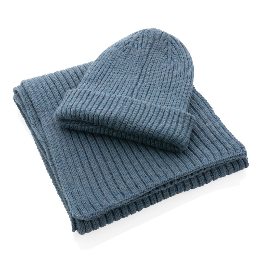 Eșarfă tricotată din Polylana®, 180 x 25cm Impact AWARE™  blue