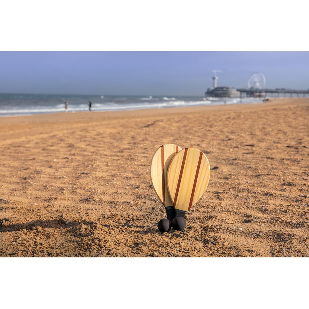 Set de tenis frescobol din lemn brown