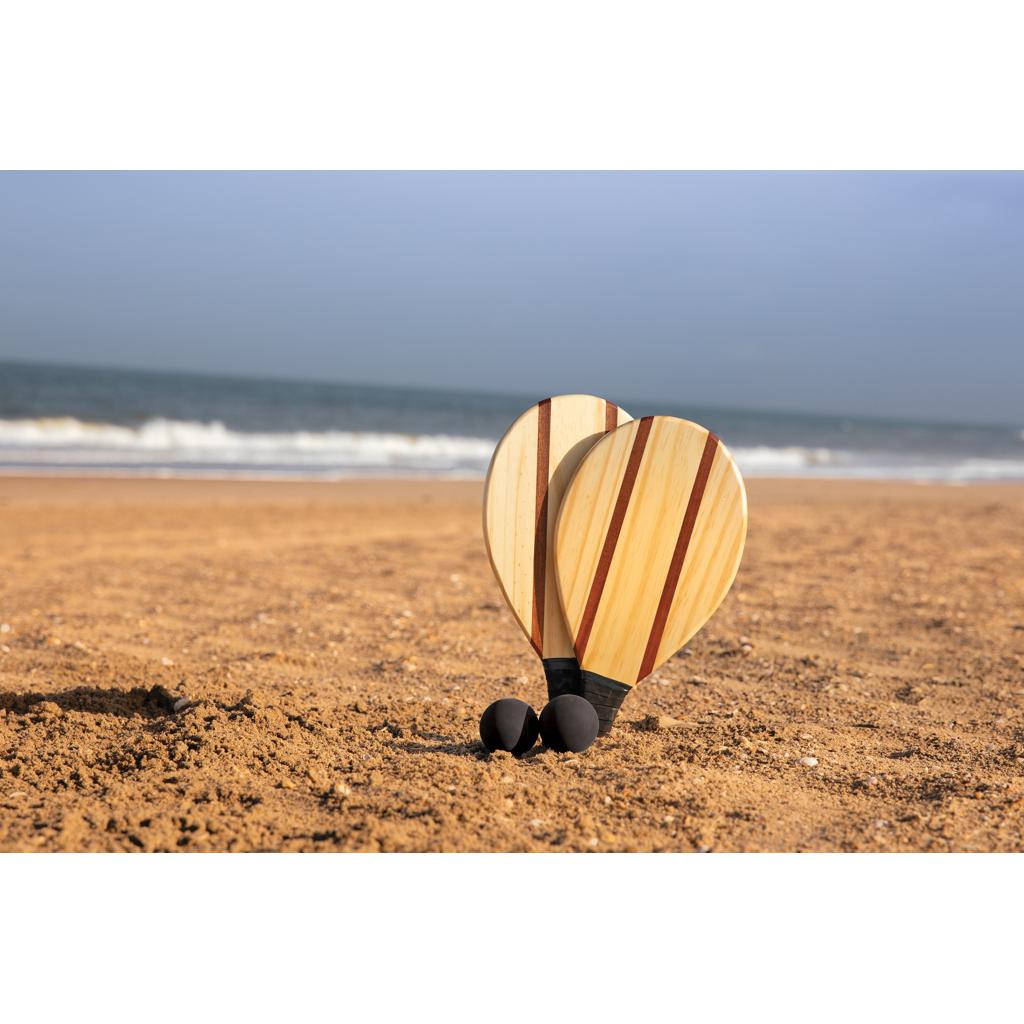 Set de tenis frescobol din lemn brown