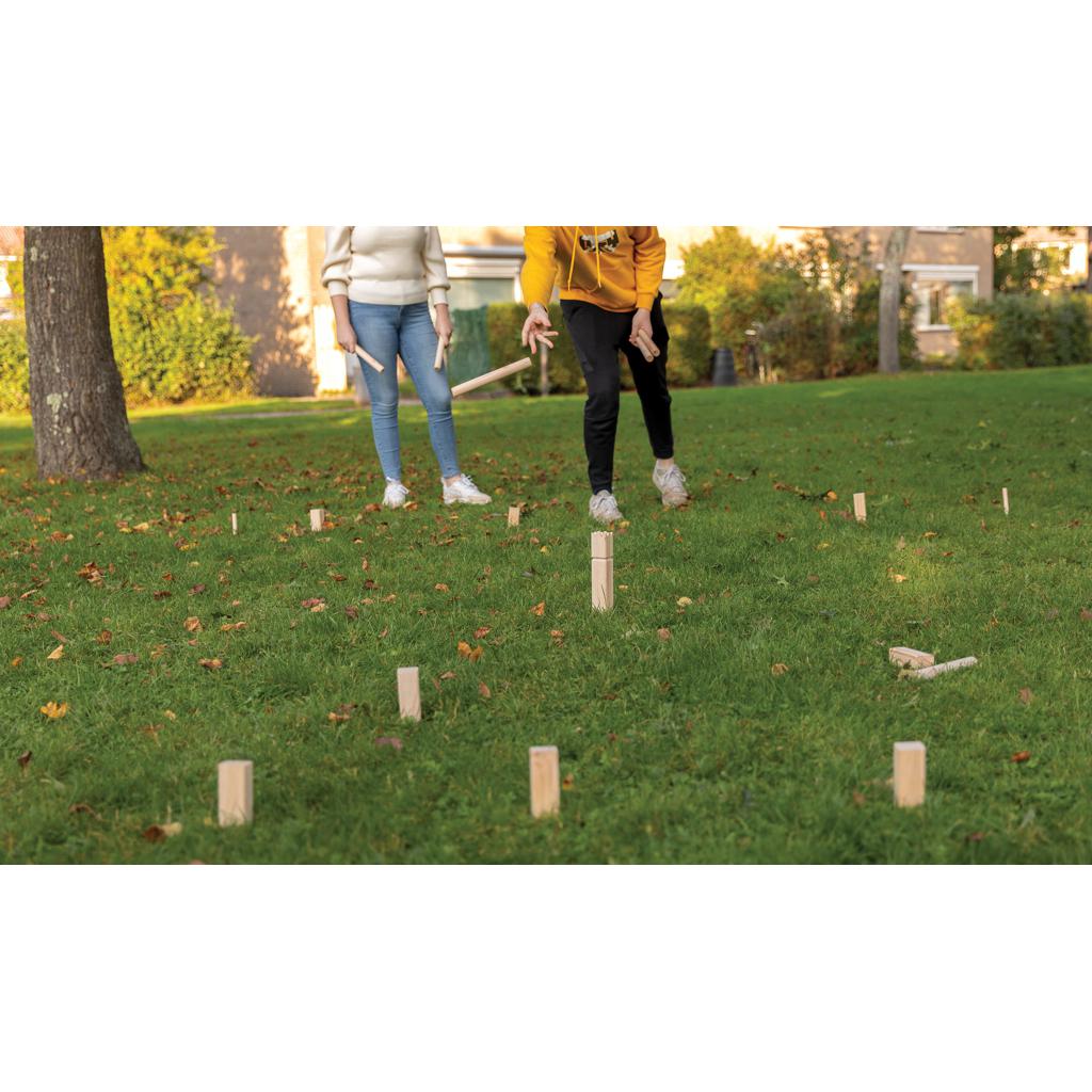 Set de joc kubb din lemn brown