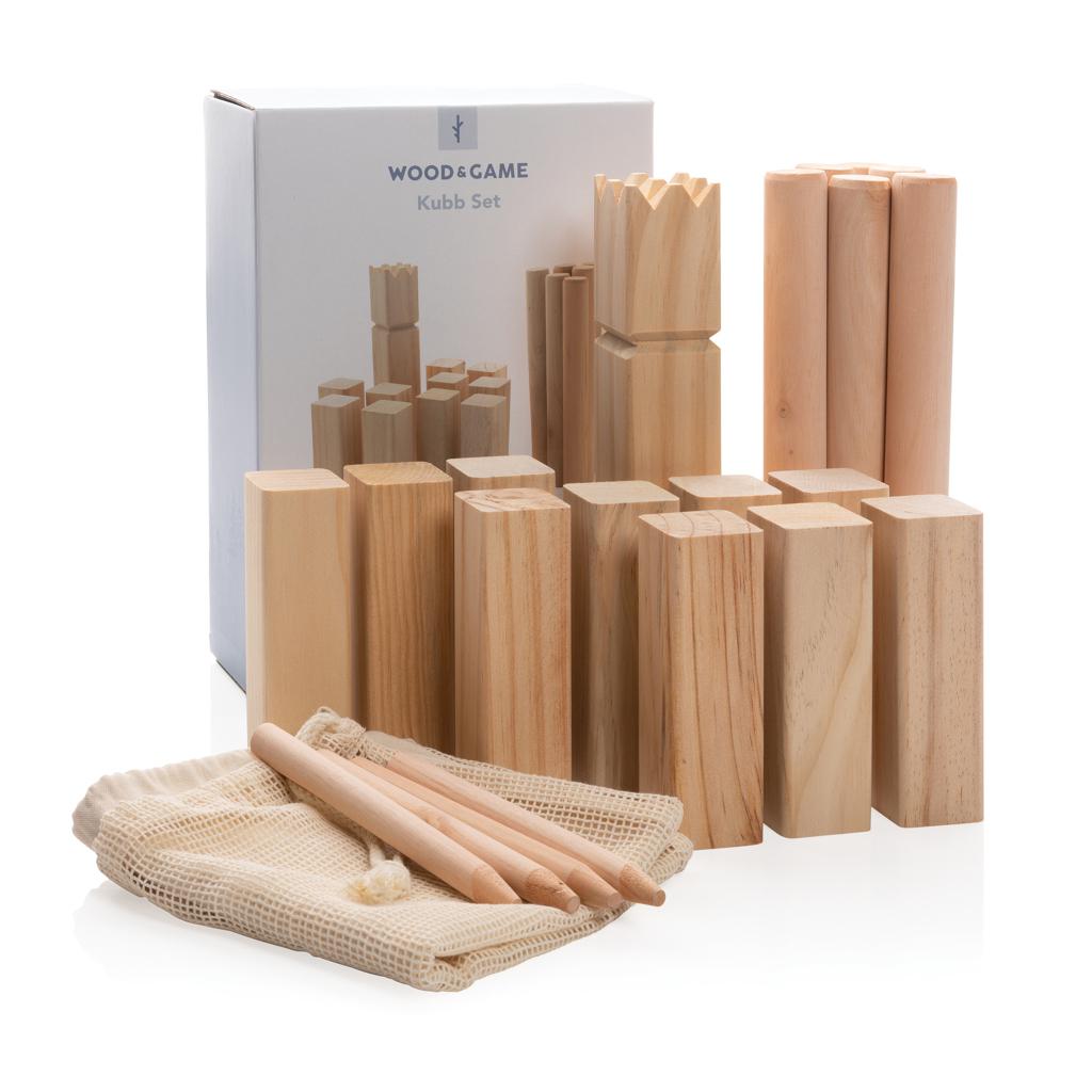 Set de joc kubb din lemn brown