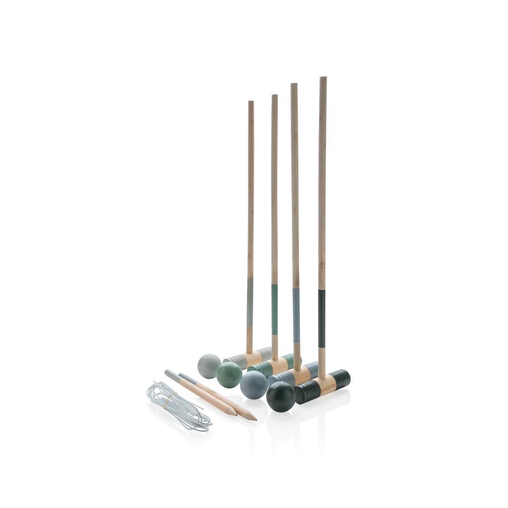 Set de croquet din lemn brown