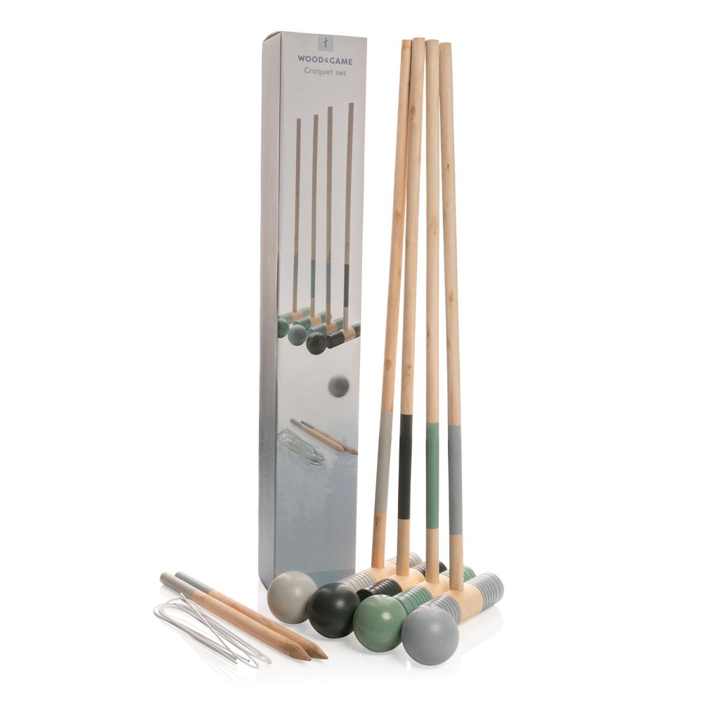 Set de croquet din lemn brown