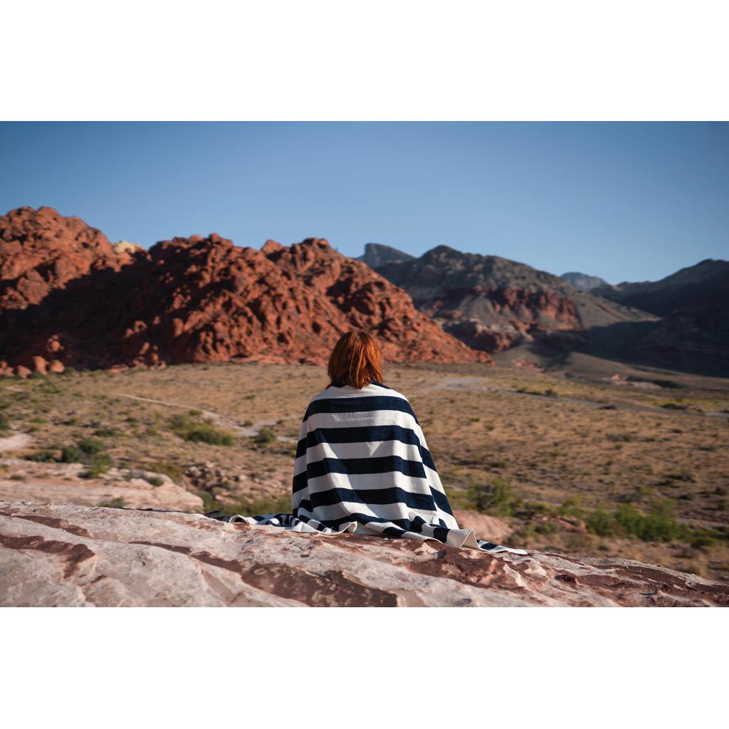 Prosop de plajă deluxe XL 100x180 cm Ukiyo Yukari AWARE™ navy